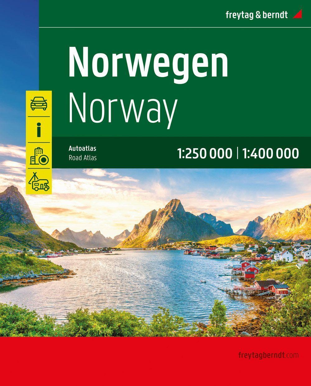 Cover: 9783707922462 | Norwegen, Autoatlas 1:250.000 - 1:400.000, freytag &amp; berndt | Berndt