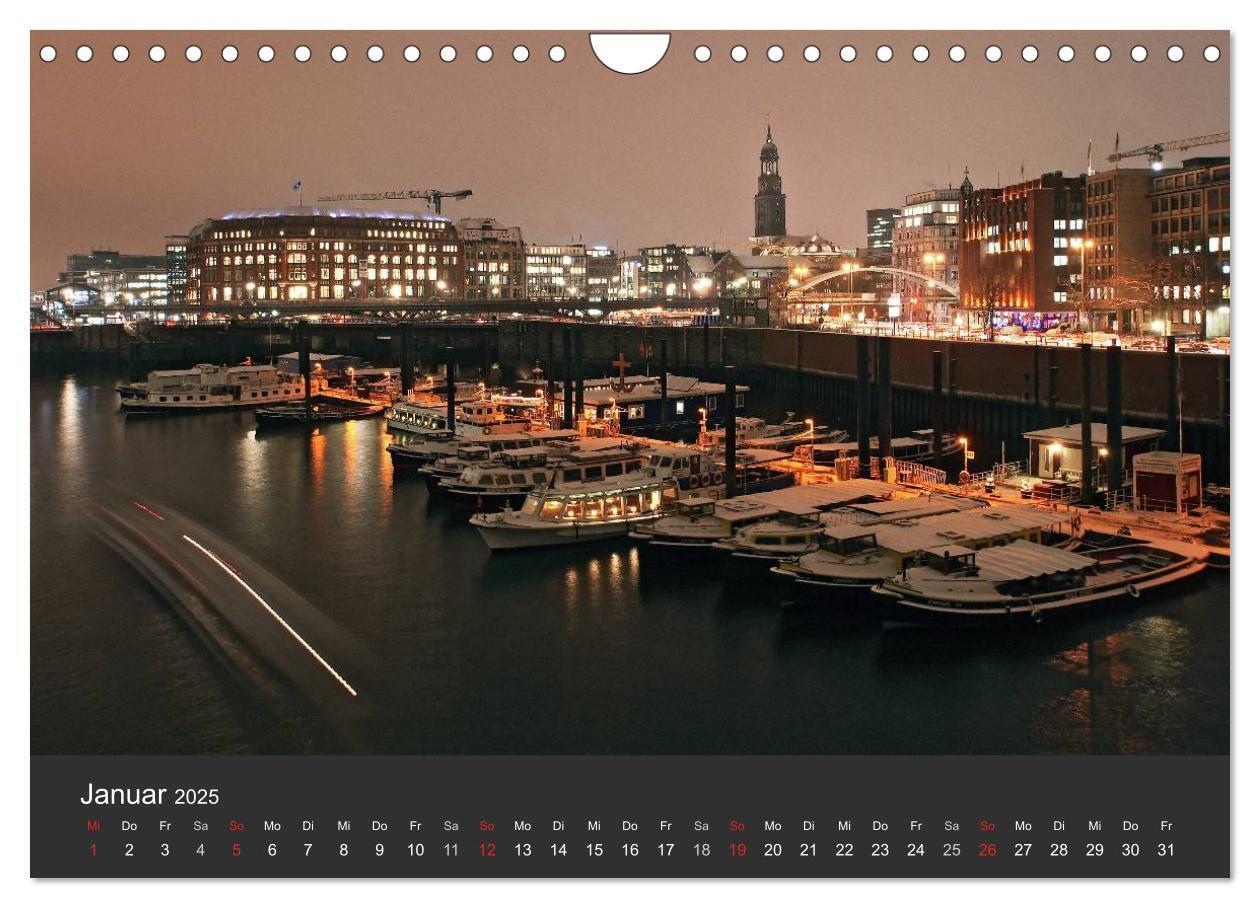 Bild: 9783435762903 | Hamburger Hafen bei Nacht (Wandkalender 2025 DIN A4 quer), CALVENDO...