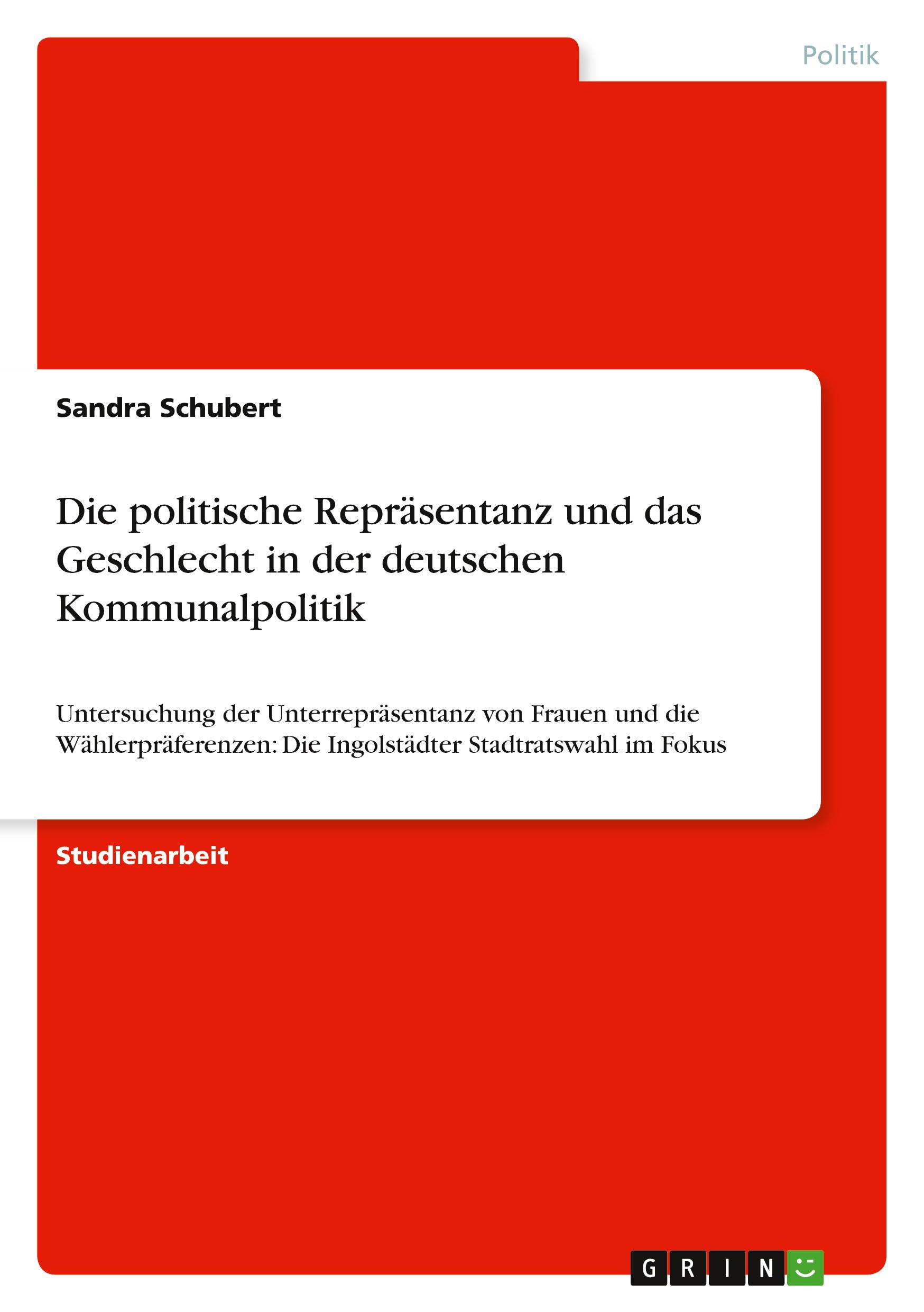 Cover: 9783346867179 | Die politische Repräsentanz und das Geschlecht in der deutschen...