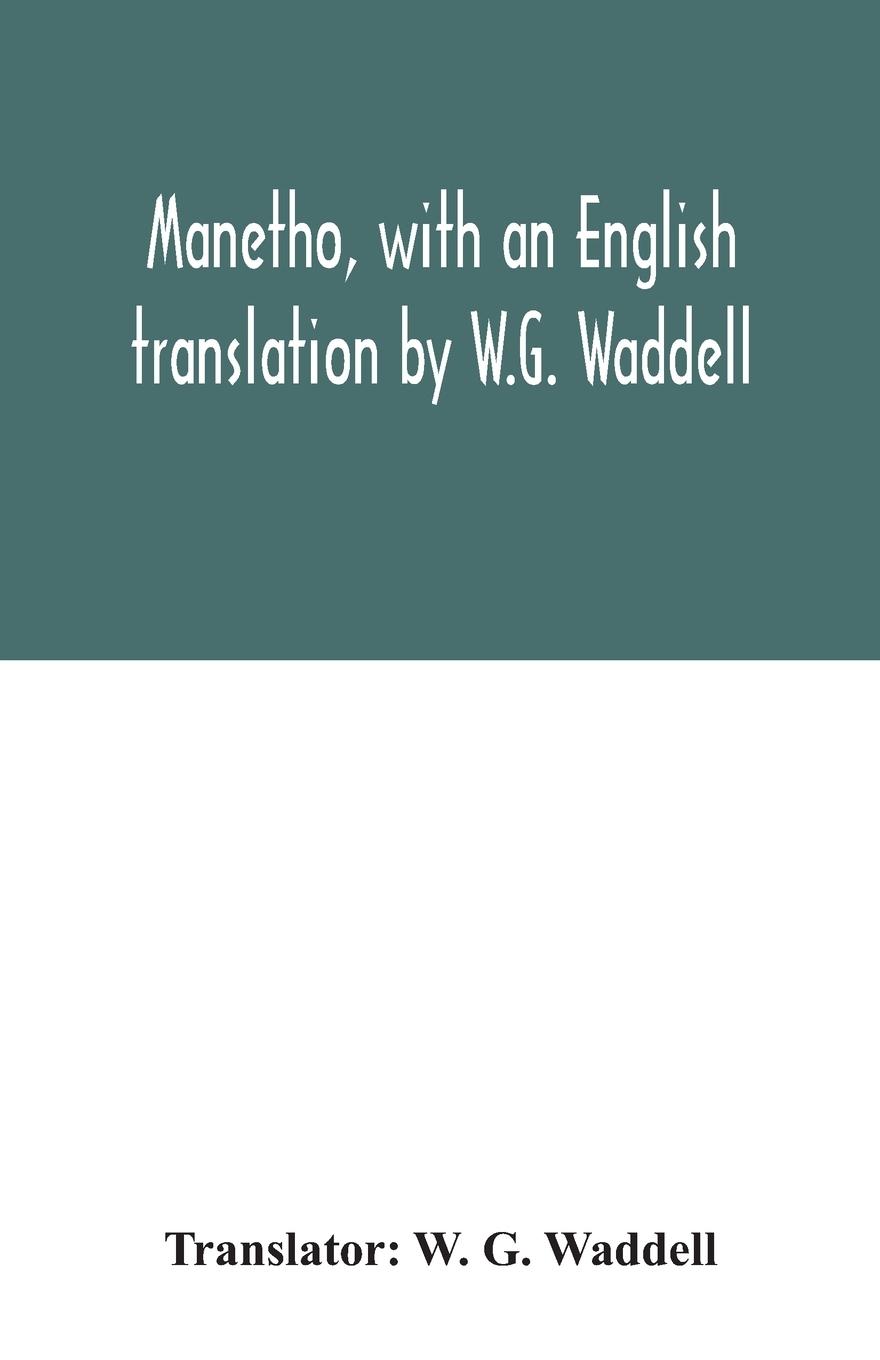 Cover: 9789354031854 | Manetho, with an English translation by W.G. Waddell | Taschenbuch