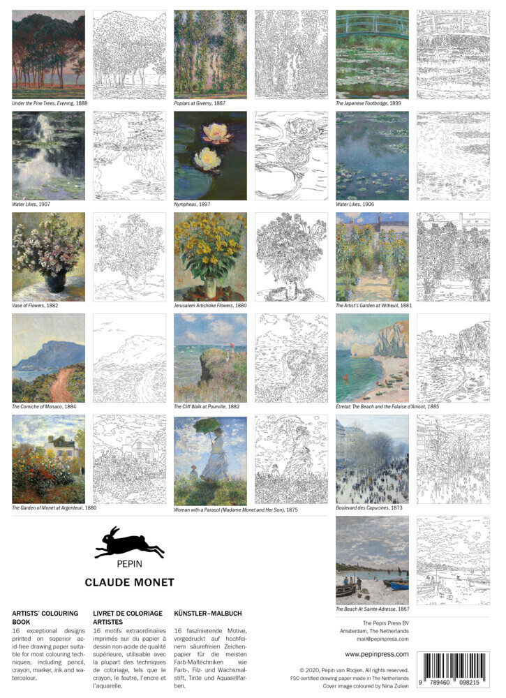 Bild: 9789460098215 | Claude Monet | Artists' Colouring Book | Pepin van Roojen | Buch