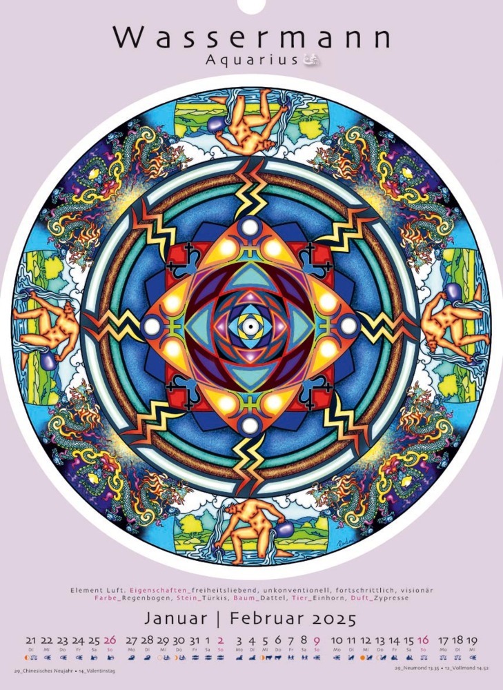 Bild: 9783948276331 | Sternzeichen-Mandalas. Kalender 2025 | Deva Padma | Kalender | 14 S.