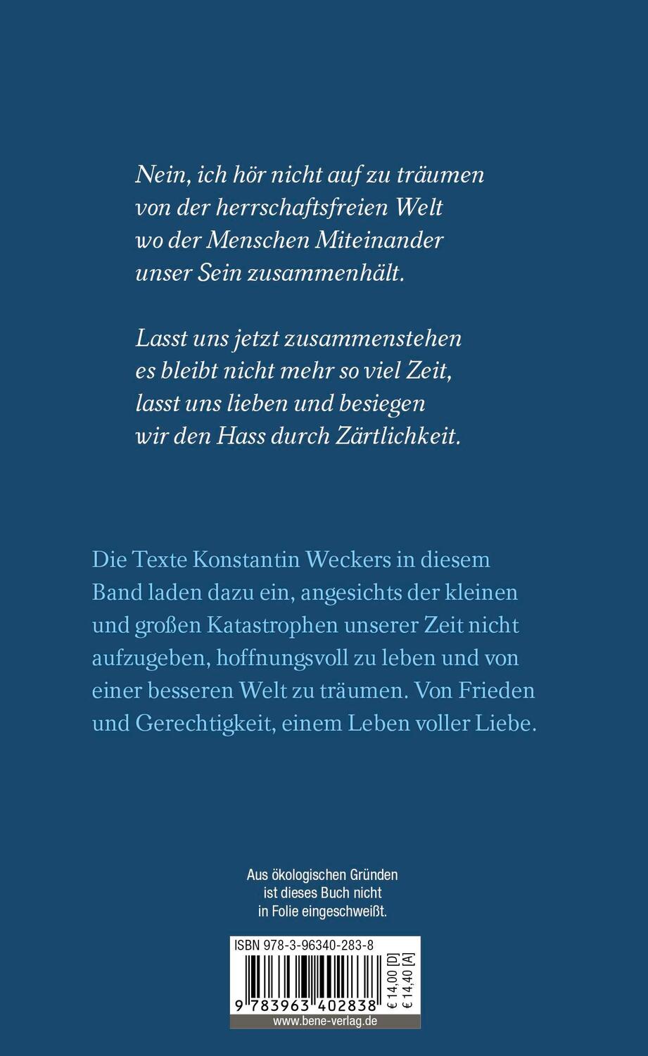 Rückseite: 9783963402838 | Wir werden weiter träumen | Konstantin Wecker | Buch | 144 S. | 2023