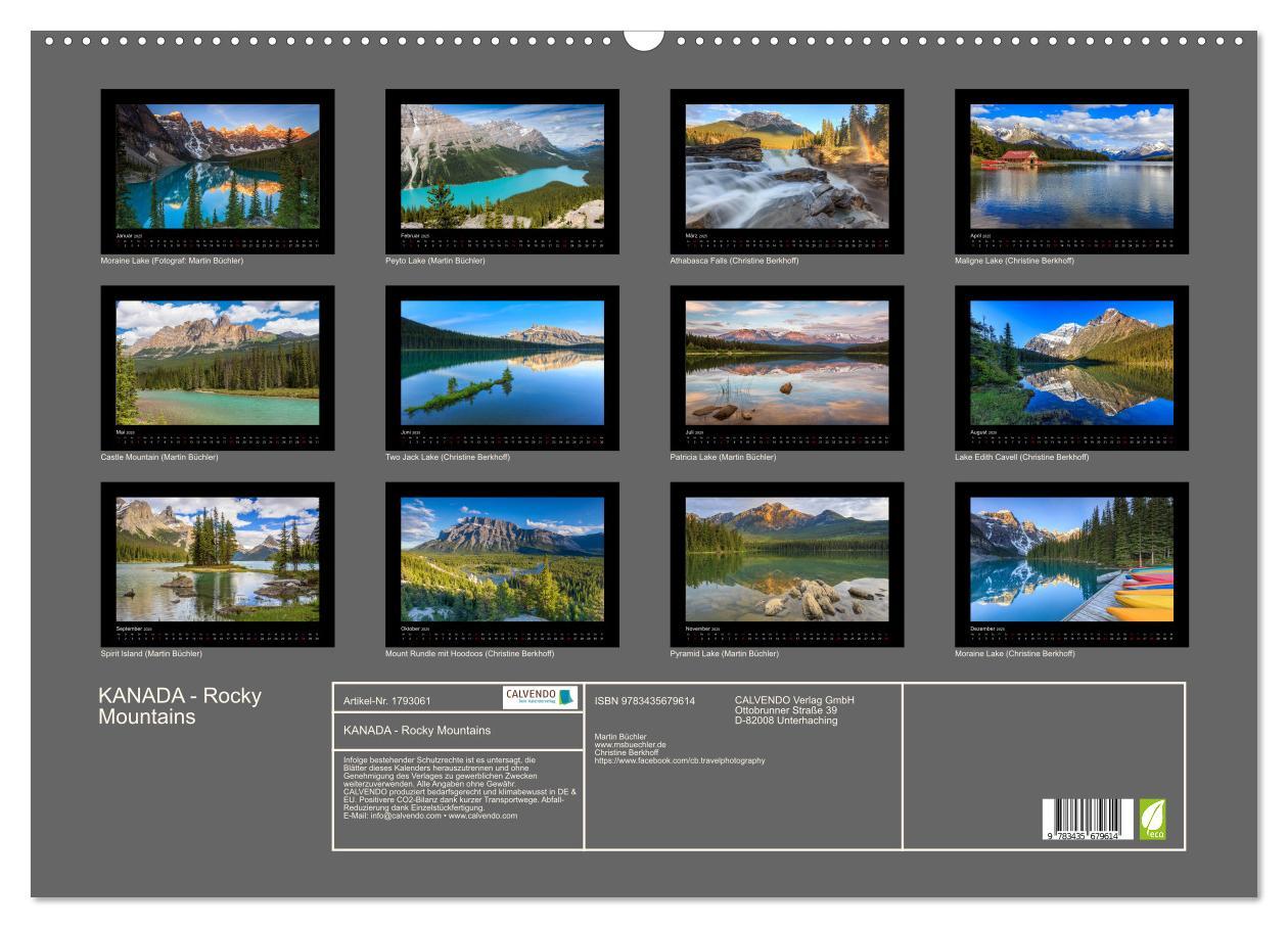 Bild: 9783435679614 | KANADA - Rocky Mountains (Wandkalender 2025 DIN A2 quer), CALVENDO...