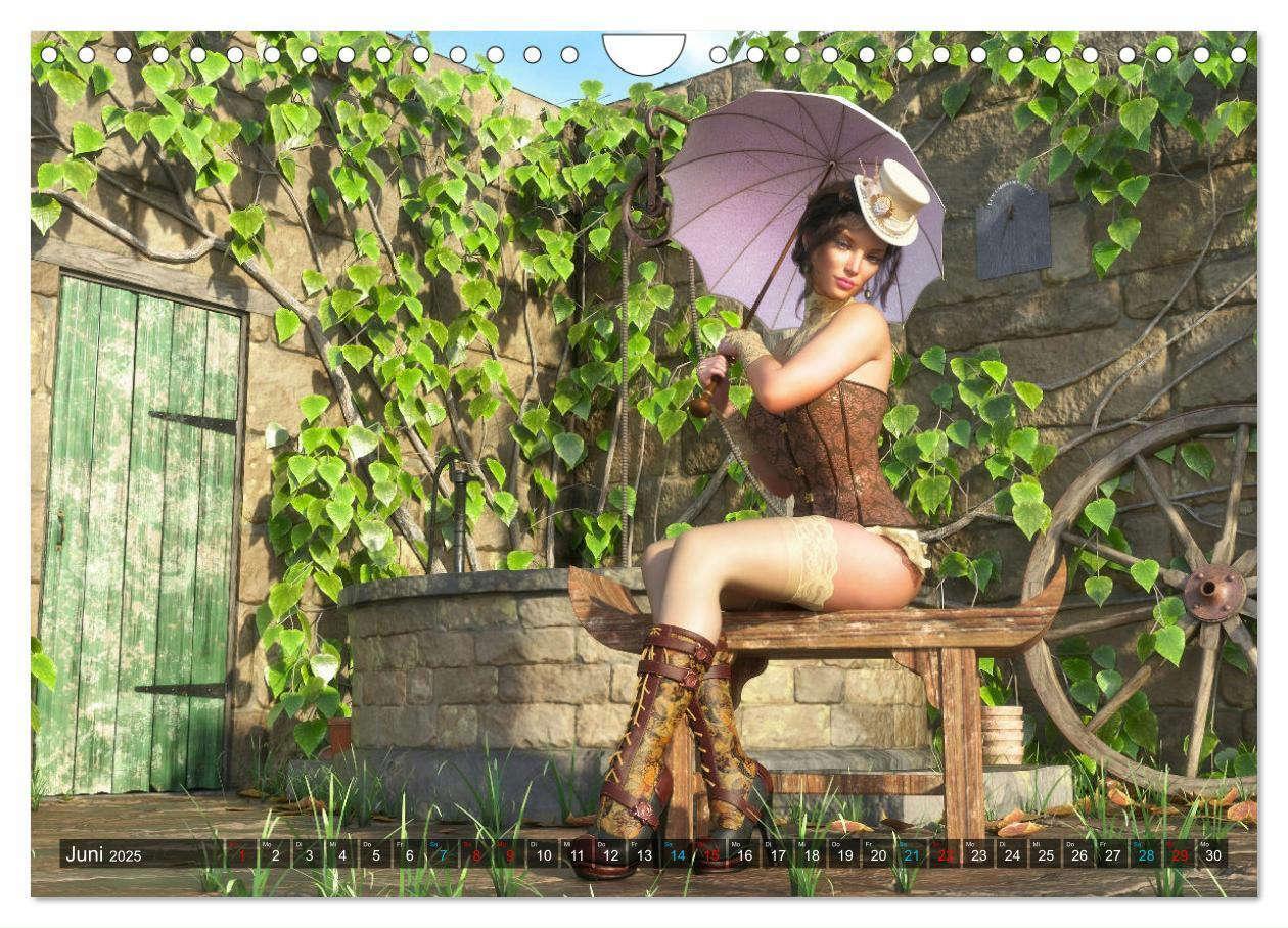 Bild: 9783435024537 | Steampunk Ladys Pin Up (Wandkalender 2025 DIN A4 quer), CALVENDO...