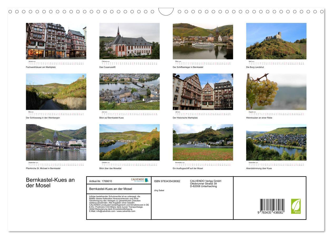 Bild: 9783435438082 | Bernkastel-Kues an der Mosel (Wandkalender 2025 DIN A3 quer),...