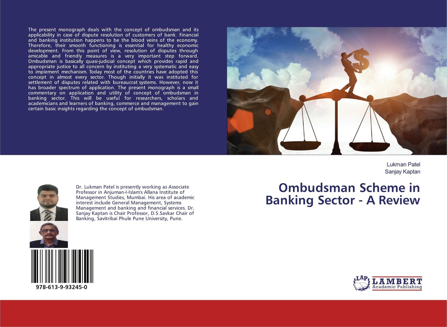 Cover: 9786139932450 | Ombudsman Scheme in Banking Sector - A Review | Lukman Patel (u. a.)