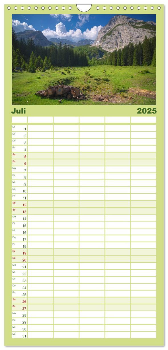 Bild: 9783457115176 | Familienplaner 2025 - Bergwelten mit 5 Spalten (Wandkalender, 21 x...