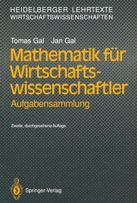 Cover: 9783540538073 | Mathematik für Wirtschaftswissenschaftler | Aufgabensammlung | Buch