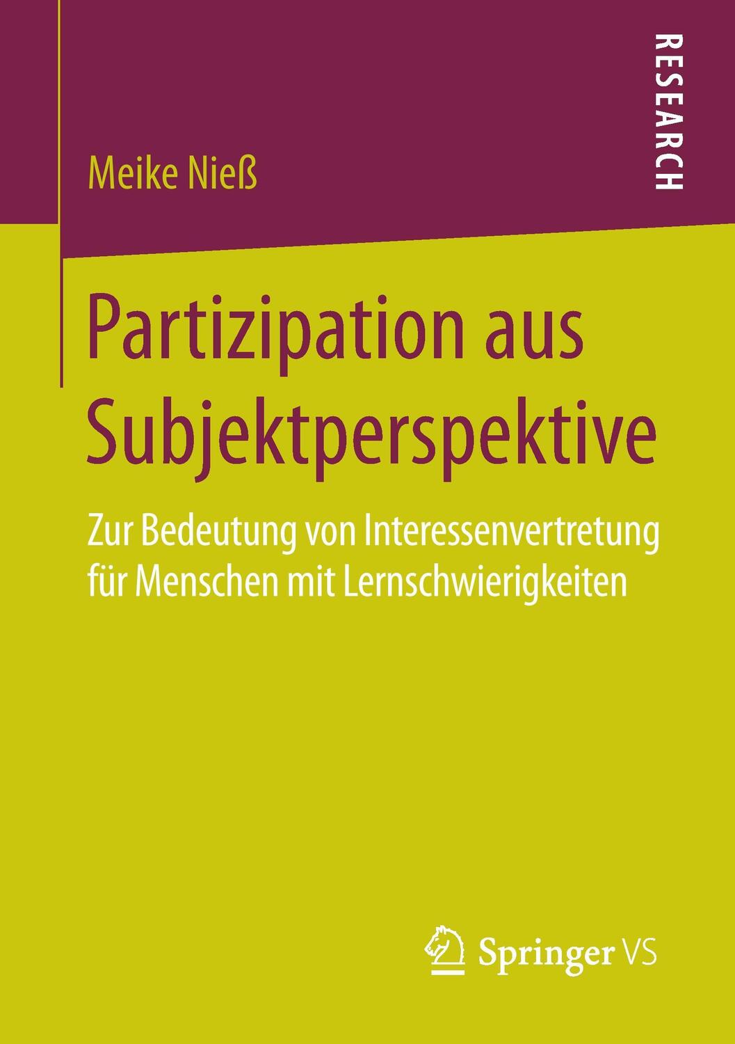 Cover: 9783658140137 | Partizipation aus Subjektperspektive | Meike Nieß | Taschenbuch | 2016