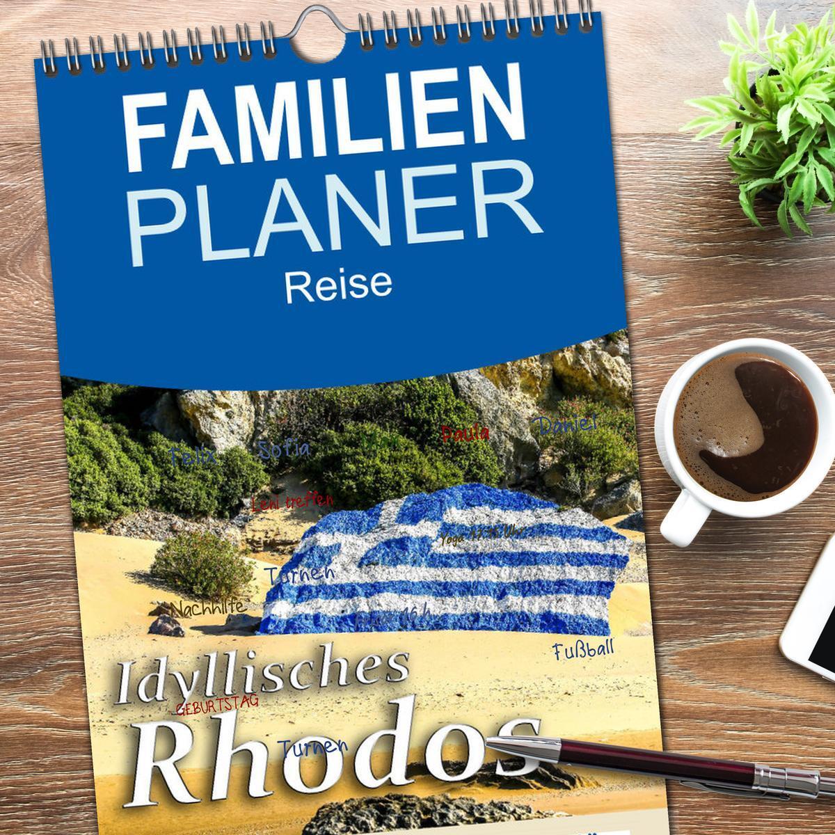 Bild: 9783457107881 | Familienplaner 2025 - Idyllisches Rhodos mit 5 Spalten...