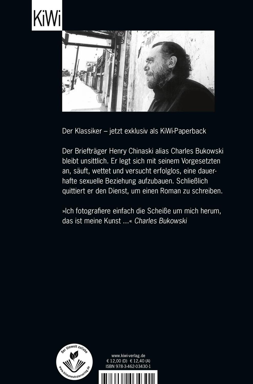 Rückseite: 9783462034301 | Der Mann mit der Ledertasche | Charles Bukowski | Taschenbuch | KIWI