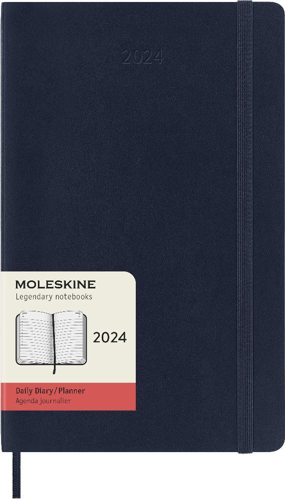 Bild: 8056598856507 | Moleskine 12 Monate Tageskalender 2024, Large/A5, Saphir | Taschenbuch