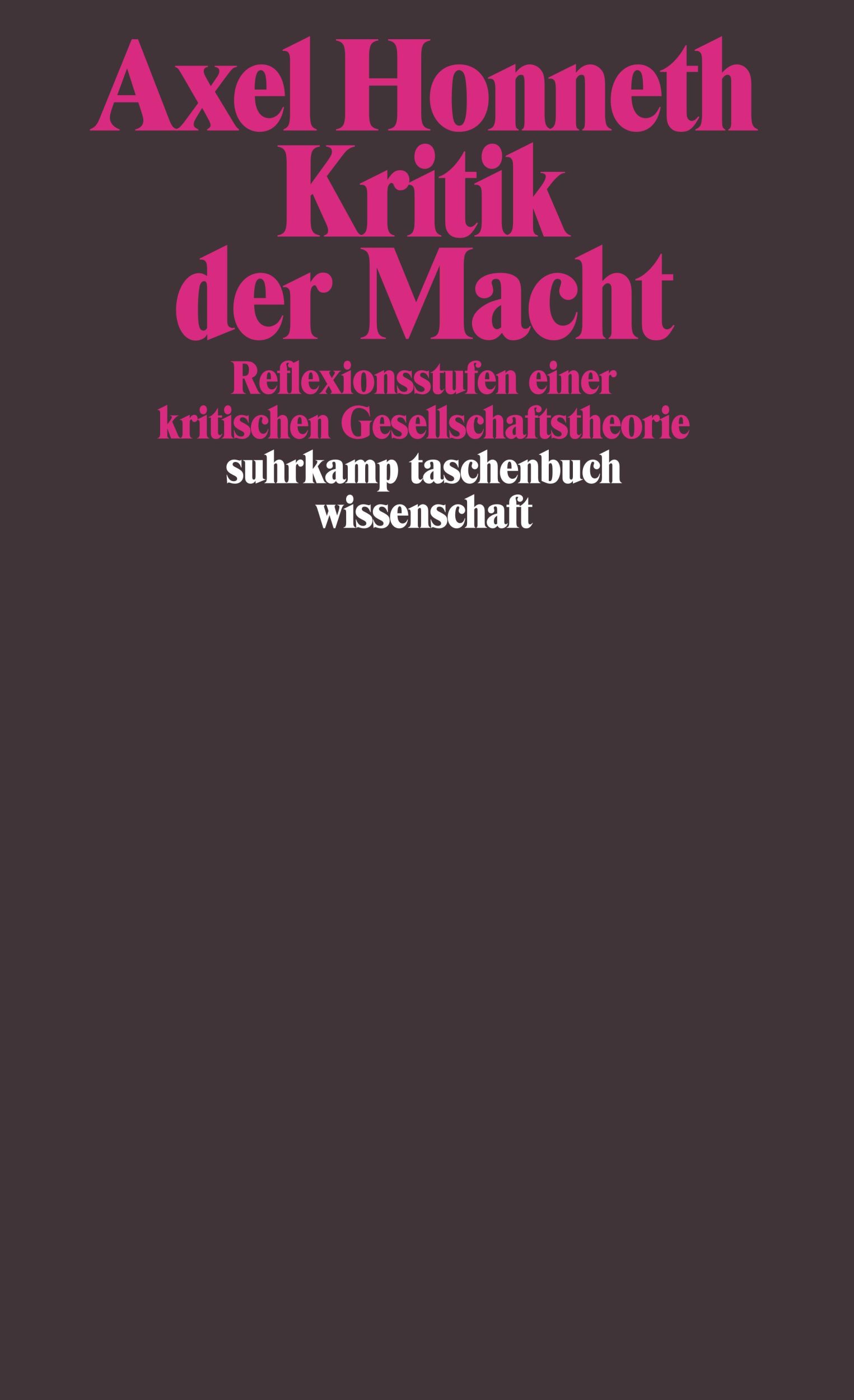 Cover: 9783518283387 | Kritik der Macht | Axel Honneth | Taschenbuch | 408 S. | Deutsch