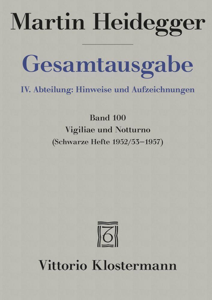 Cover: 9783465011217 | Vigiliae und Notturno | (Schwarze Hefte 1952/53 bis 1957) | Heidegger