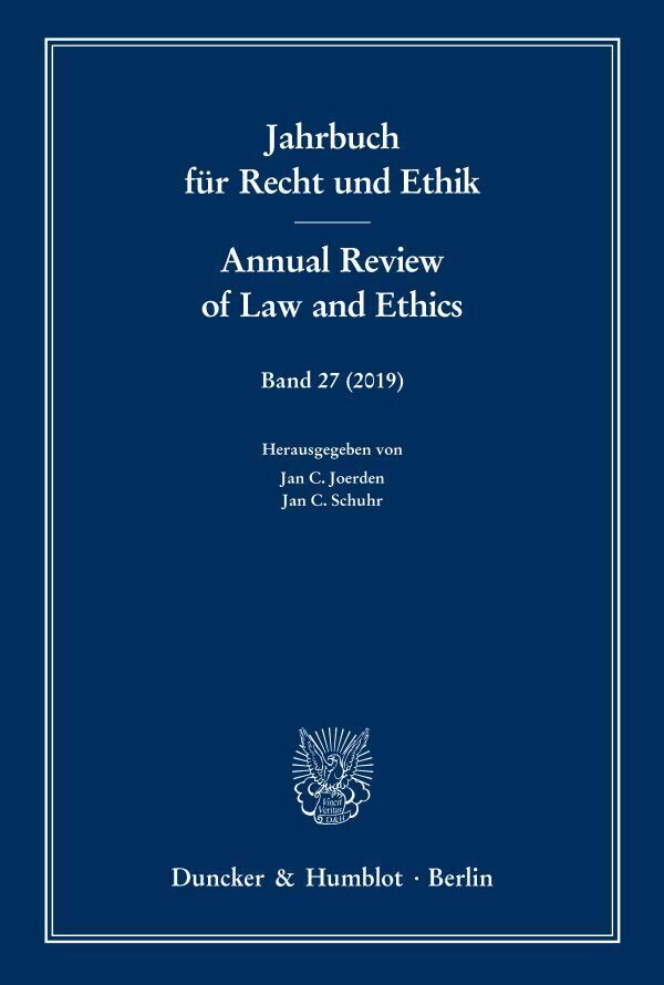 Cover: 9783428158539 | Jahrbuch für Recht und Ethik / Annual Review of Law and Ethics. | Buch