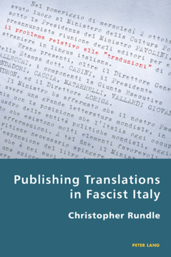 Cover: 9783039118311 | Publishing Translations in Fascist Italy | Christopher Rundle | Buch