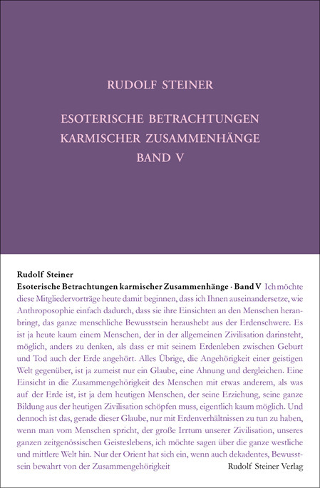 Cover: 9783727423918 | Esoterische Betrachtungen karmischer Zusammenhänge. Bd.5 | Steiner
