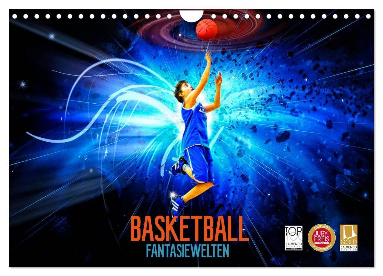 Cover: 9783435616558 | Basketball Fantasiewelten (Wandkalender 2025 DIN A4 quer), CALVENDO...