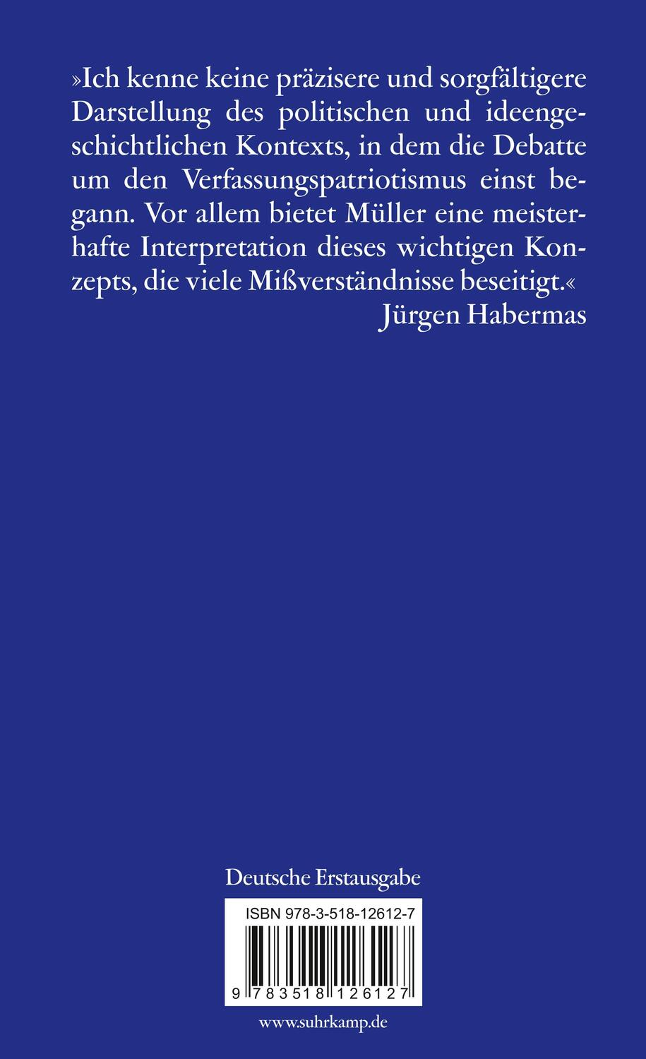 Rückseite: 9783518126127 | Verfassungspatriotismus | Jan-Werner Mueller | Taschenbuch | 156 S.