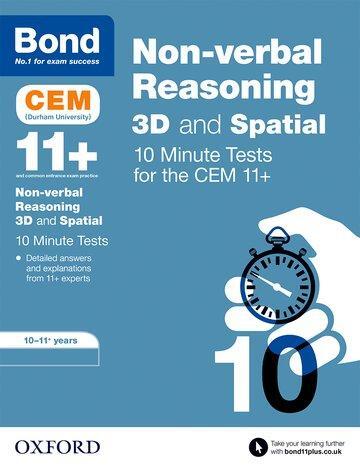 Cover: 9780192767707 | Bond 11+: CEM 3D Non-Verbal Reasoning 10 Minute Tests: Ready for...