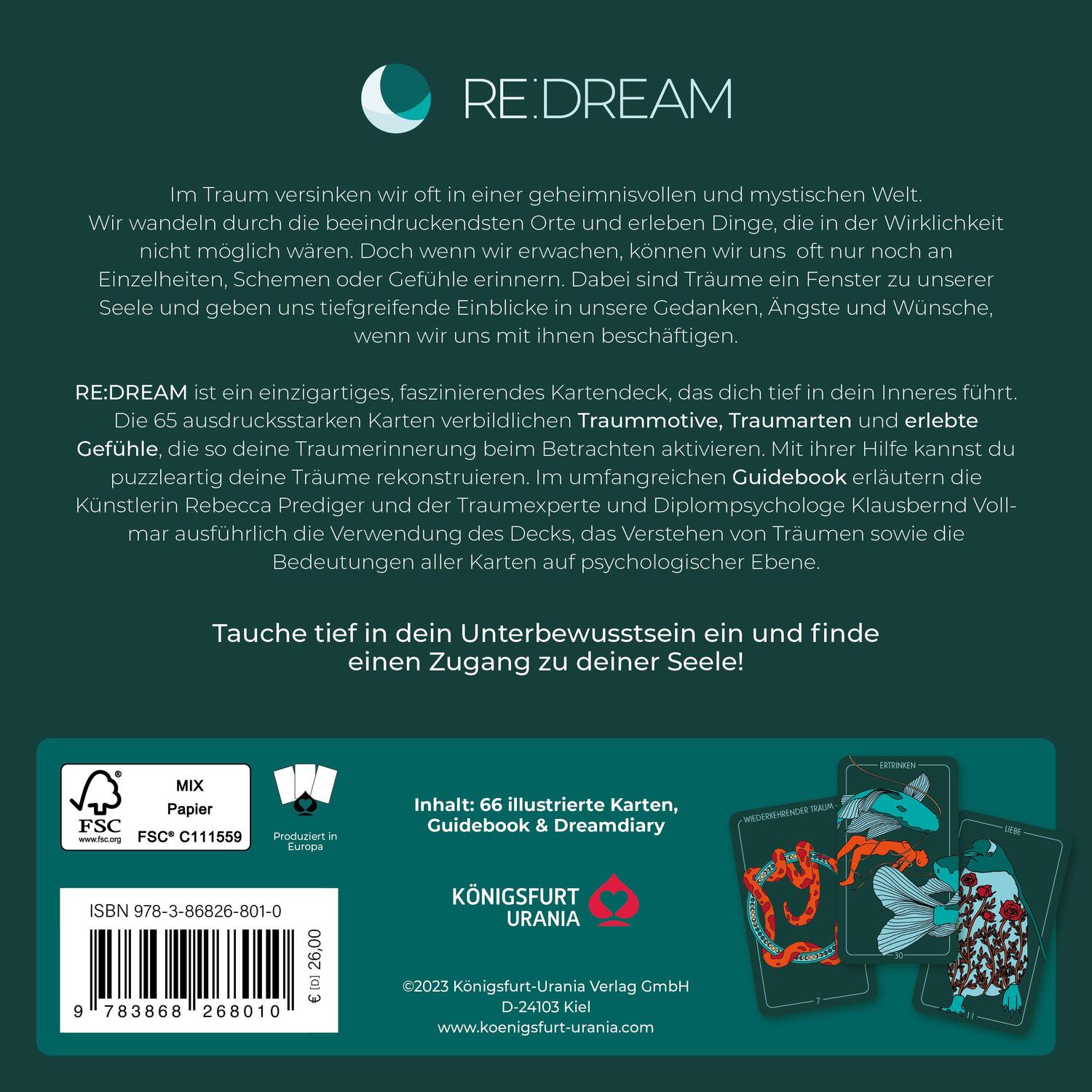 Rückseite: 9783868268010 | RE:DREAM: Verstehe deine Träume - 65 Traumdeutungskarten mit...