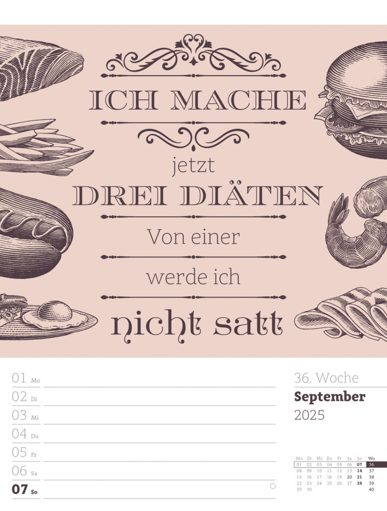 Bild: 9783838425955 | Klartext Sprüchekalender - Wochenplaner Kalender 2025 | Kunstverlag