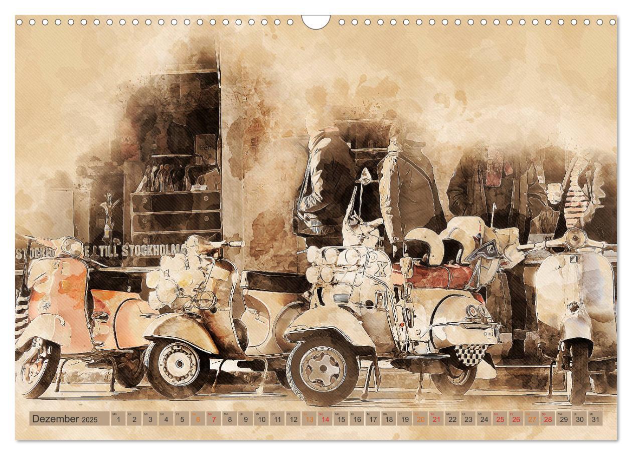 Bild: 9783435153046 | Mototrroller - Vesparade (Wandkalender 2025 DIN A3 quer), CALVENDO...