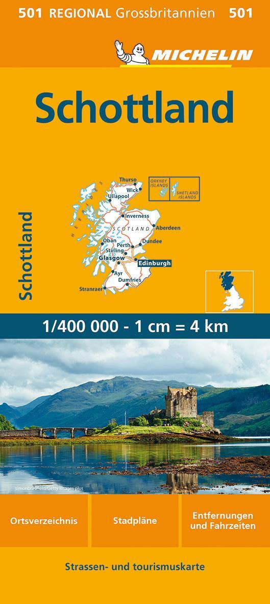 Cover: 9782067259508 | Michelin Schottland | Straßen- und Tourismuskarte 1:400 000 | Deutsch