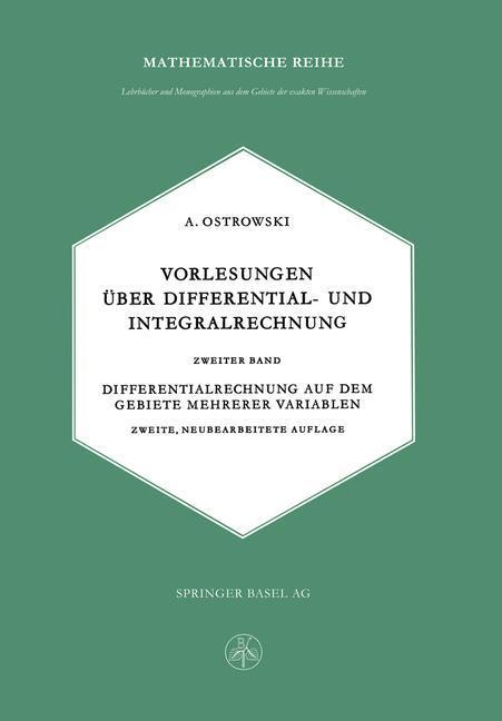 Cover: 9783034840293 | Vorlesungen über Differential- und Integralrechnung | Ostrowski | Buch