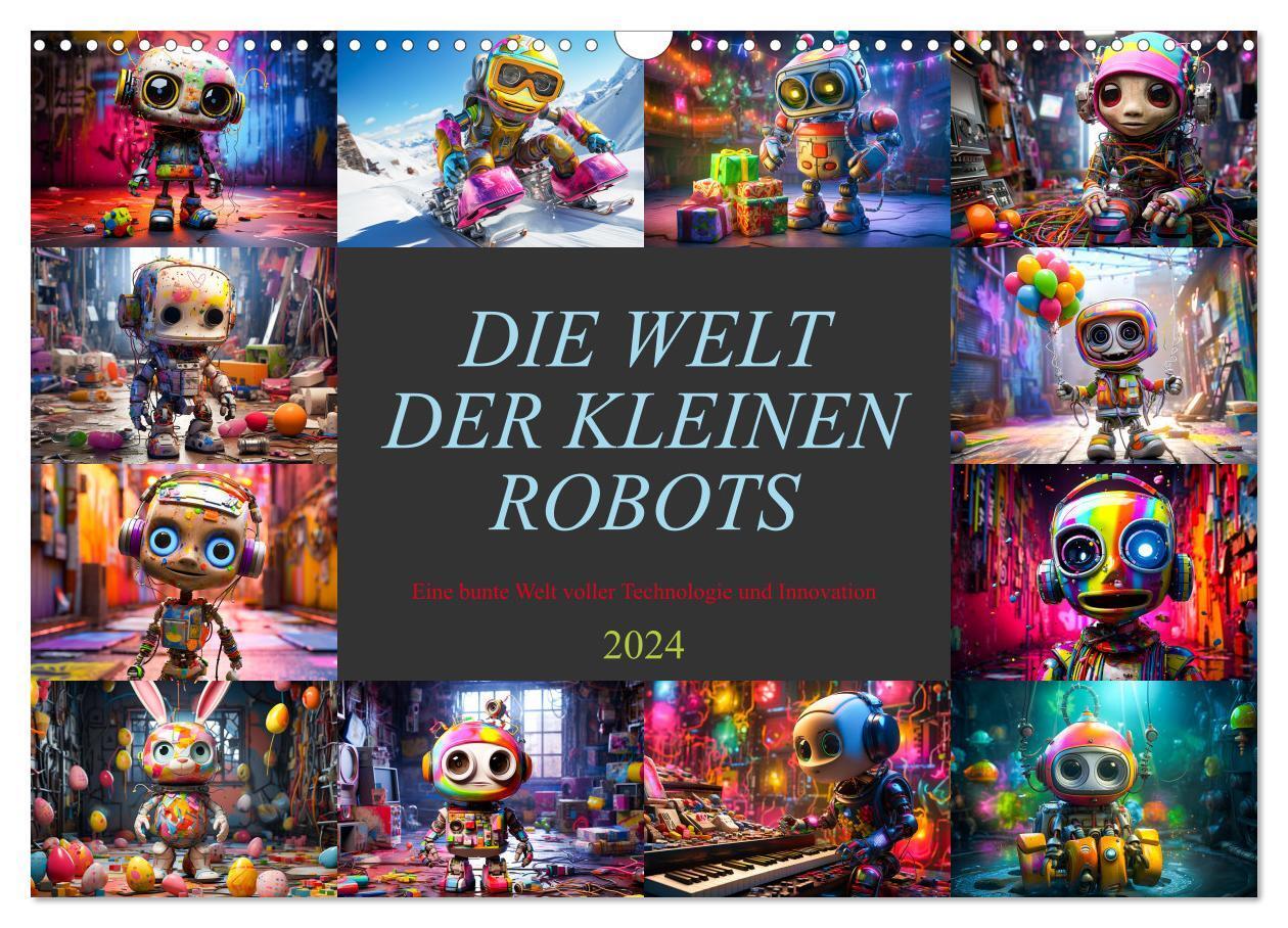 Cover: 9783383679087 | Die Welt der kleinen Robots (Wandkalender 2024 DIN A3 quer),...
