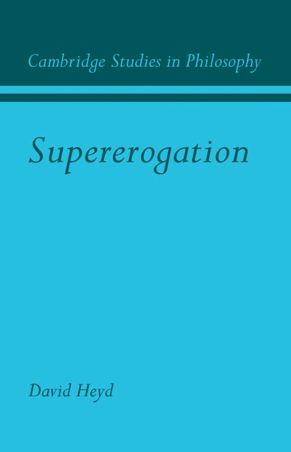 Cover: 9780521109666 | Supererogation | David Heyd (u. a.) | Taschenbuch | Englisch | 2008