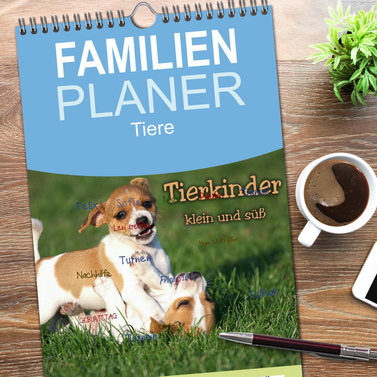 Bild: 9783457116807 | Familienplaner 2025 - Tierkinder klein und süß mit 5 Spalten...