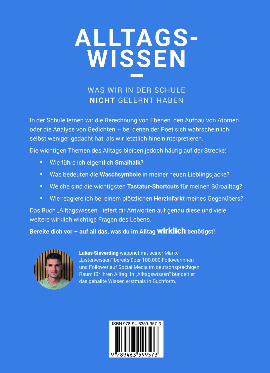 Rückseite: 9789463599573 | Alltagswissen | Was wir in der Schule nicht gelernt haben | Sieverding