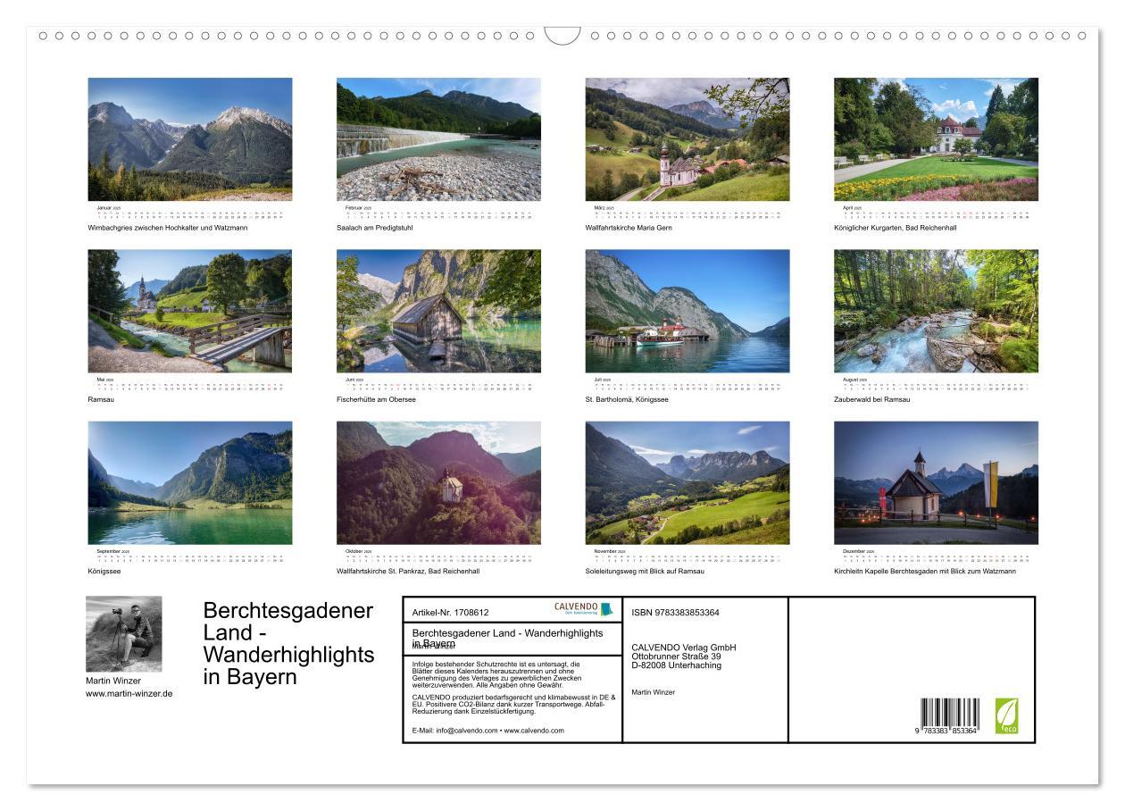 Bild: 9783383853364 | Berchtesgadener Land - Wanderhighlights in Bayern (Wandkalender...