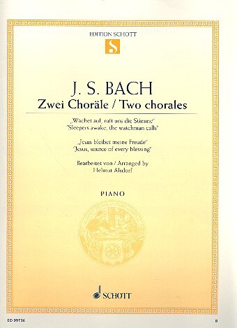 Cover: 9790001092449 | Zwei Choräle | Johann Sebastian Bach | Buch | 10 S. | Deutsch | 1984