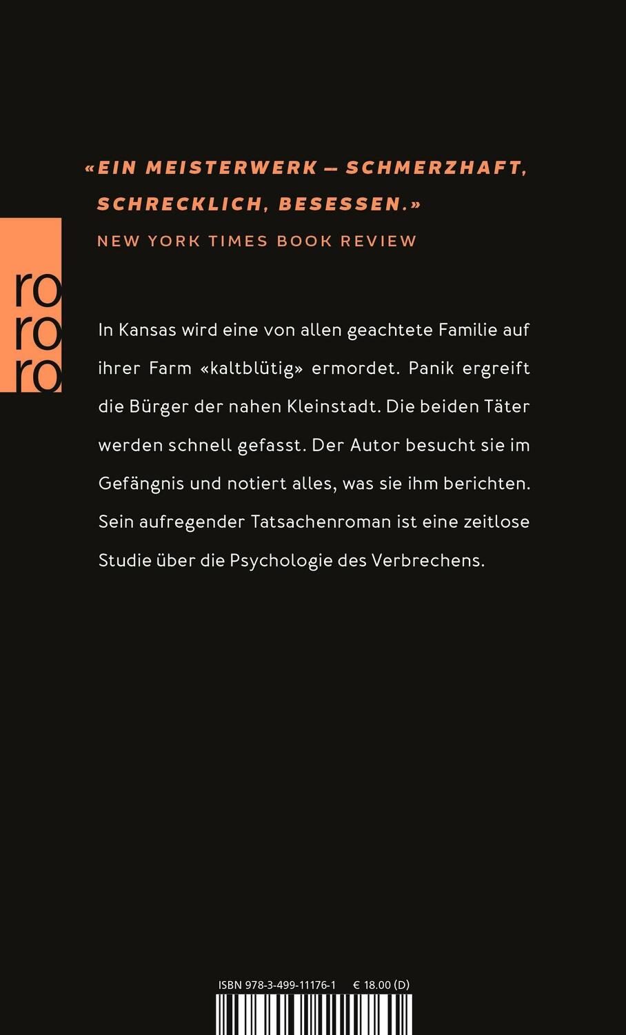 Rückseite: 9783499111761 | Kaltblütig | Truman Capote | Taschenbuch | 480 S. | Deutsch | 2001