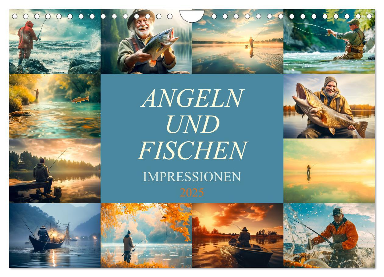 Cover: 9783383783562 | Angeln und Fischen Impressionen (Wandkalender 2025 DIN A4 quer),...