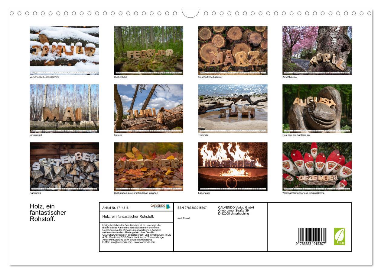 Bild: 9783383915307 | Holz, ein fantastischer Rohstoff. (Wandkalender 2025 DIN A3 quer),...