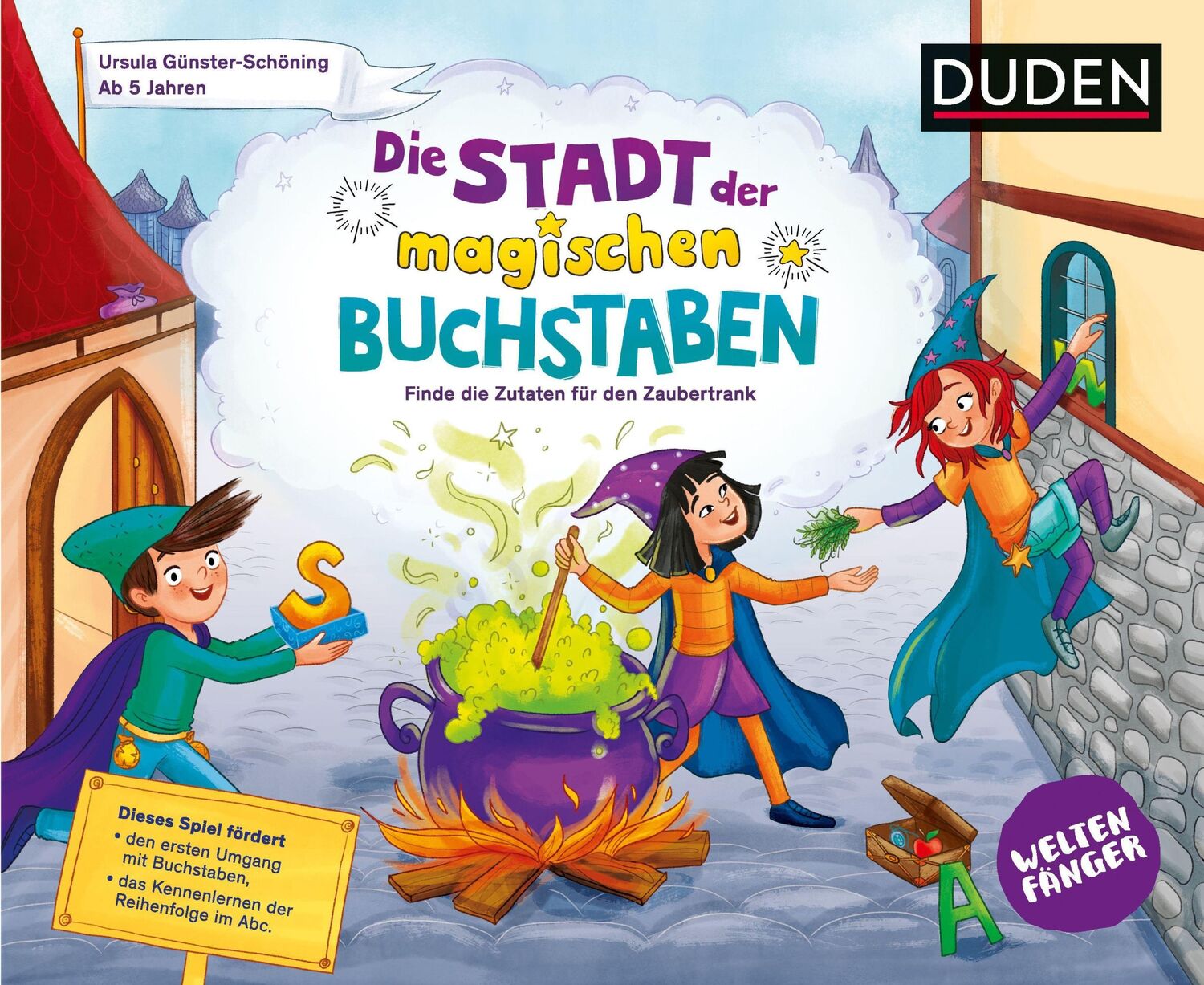 Cover: 9783411702749 | Weltenfänger: Die Stadt der magischen Buchstaben (Spiel) - ab 5 Jahren