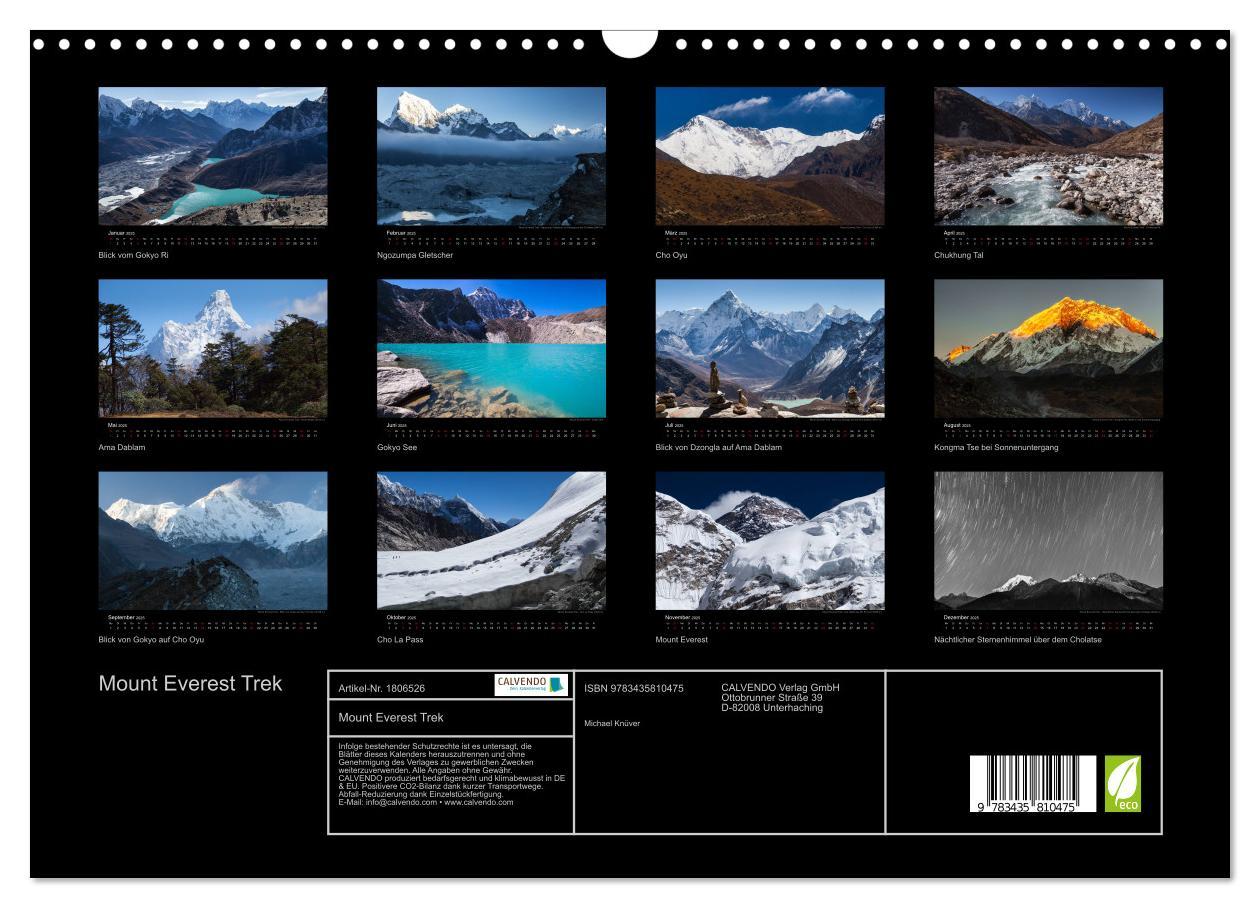 Bild: 9783435810475 | Mount Everest Trek (Wandkalender 2025 DIN A3 quer), CALVENDO...