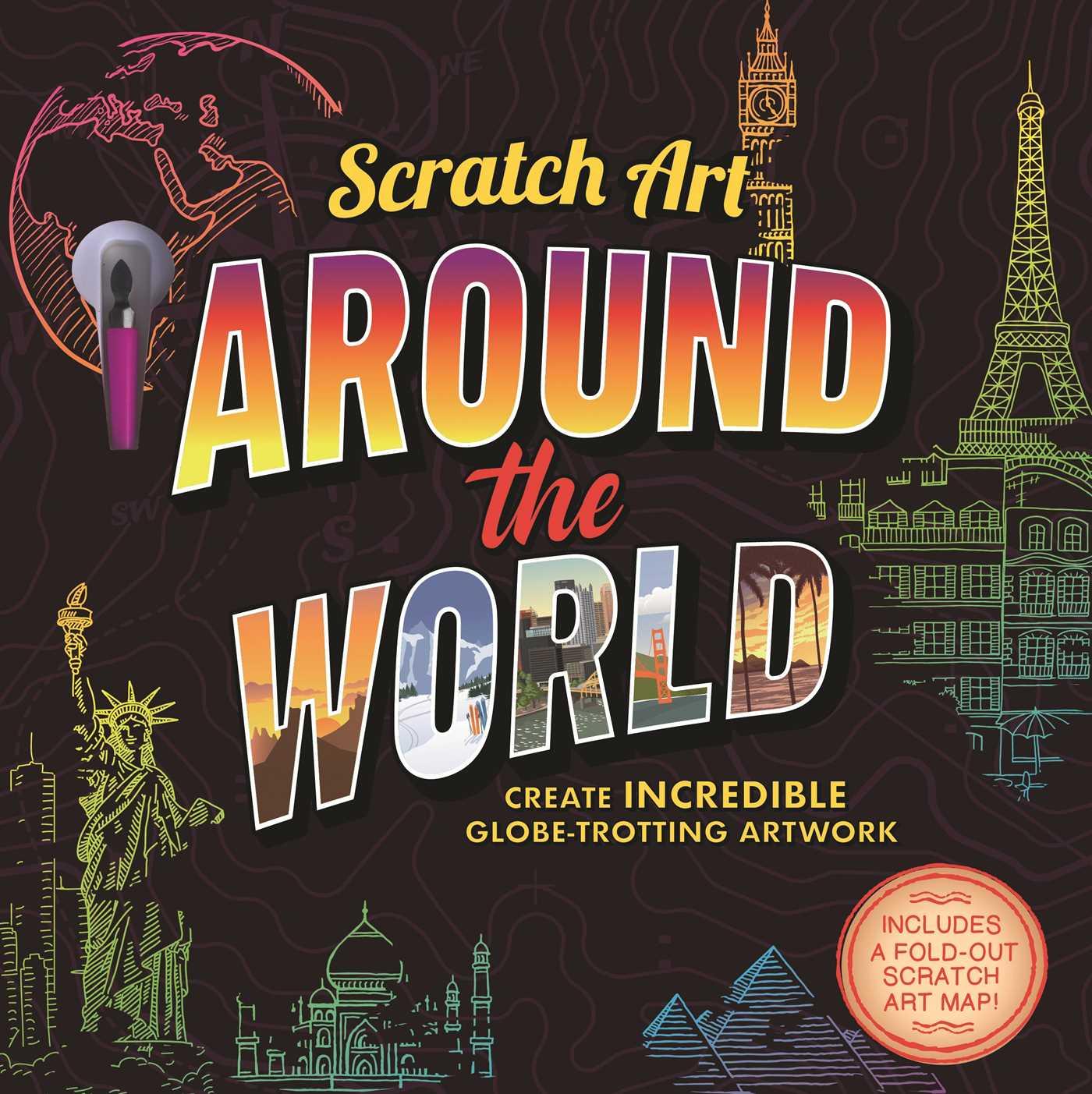 Cover: 9781839036200 | Scratch Art: Around the World-Adult Scratch Art Activity Book:...