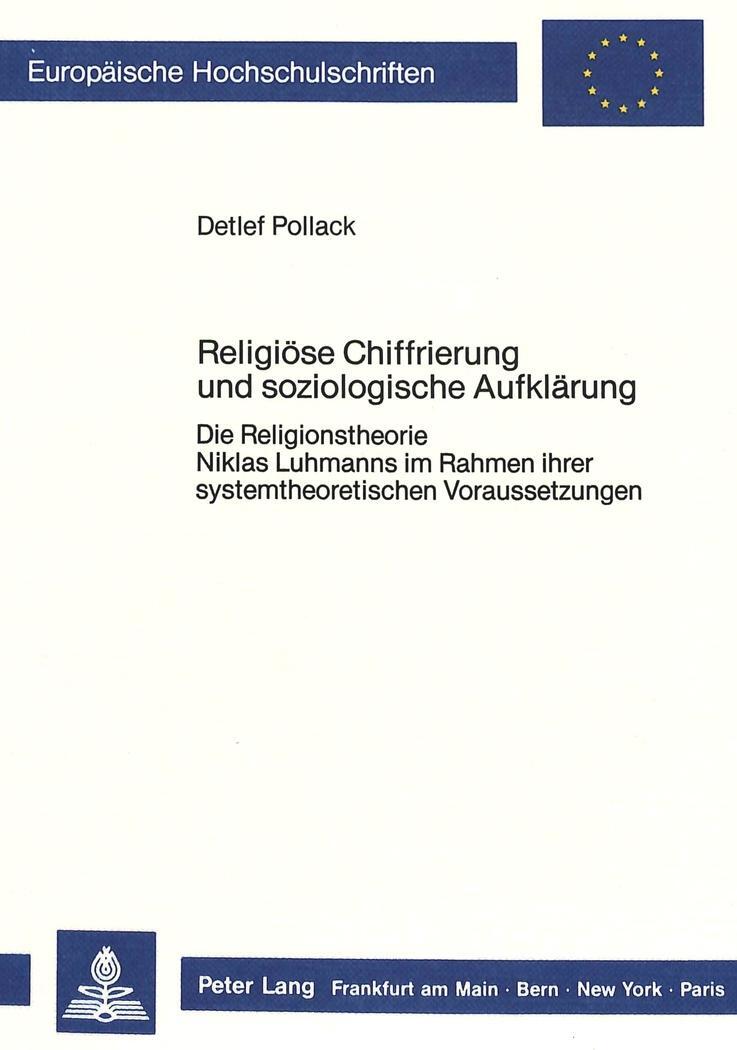 Cover: 9783820498936 | Religiöse Chiffrierung und soziologische Aufklärung | Detlef Pollack