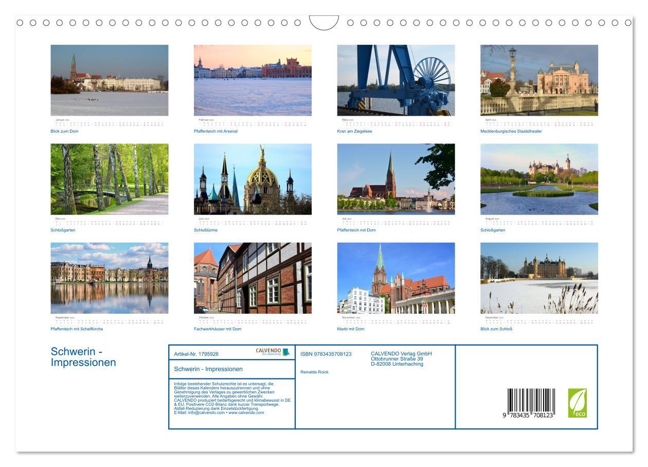 Bild: 9783435708123 | Schwerin - Impressionen (Wandkalender 2025 DIN A3 quer), CALVENDO...