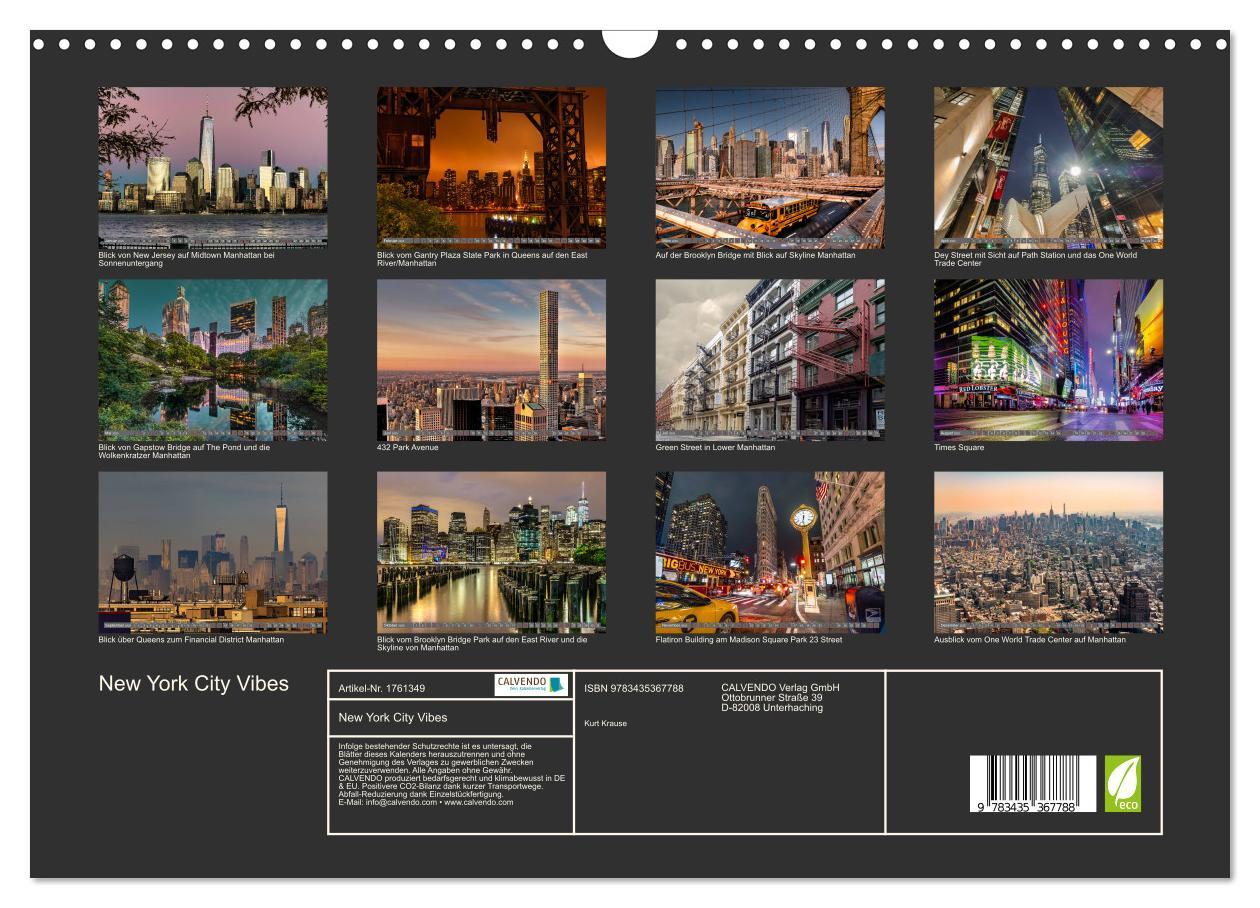 Bild: 9783435367788 | New York City Vibes (Wandkalender 2025 DIN A3 quer), CALVENDO...