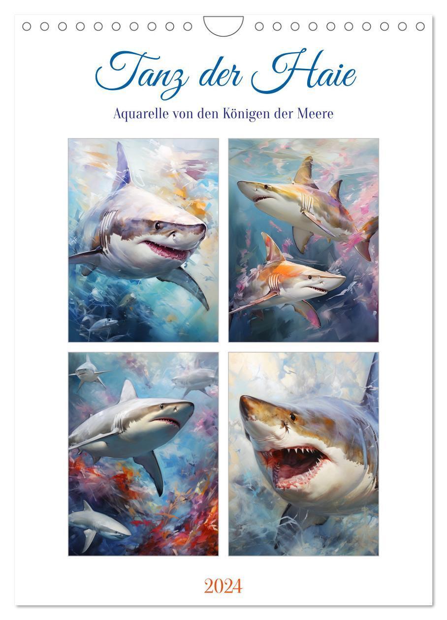 Cover: 9783383657153 | Tanz der Haie. Aquarelle von den Königen der Meere (Wandkalender...