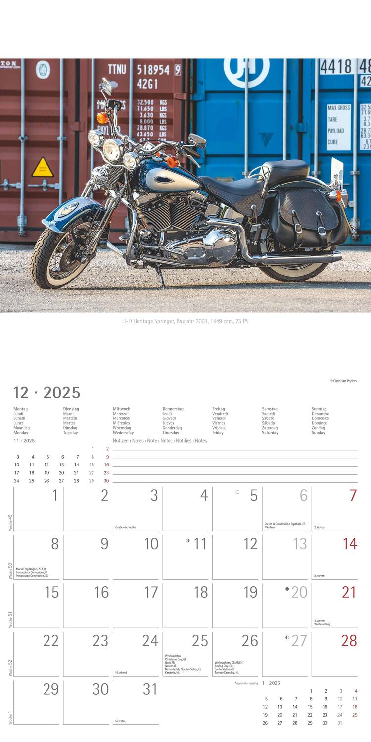 Bild: 4251732340940 | Harleys 2025 - Broschürenkalender 30x30 cm (30x60 geöffnet) -...