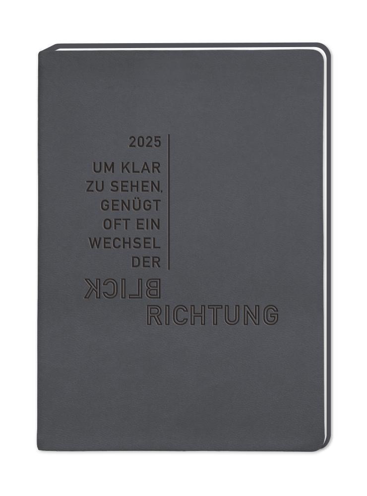 Cover: 9783986360634 | Terminplaner Lederlook 2025 Schwarz | Terminplaner Lederlook A6 | Buch