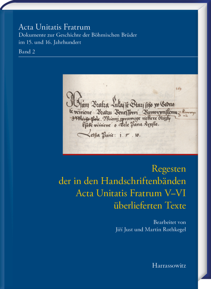Cover: 9783447120791 | Regesten der in den Handschriftenbänden Acta Unitatis Fratrum V-VI...