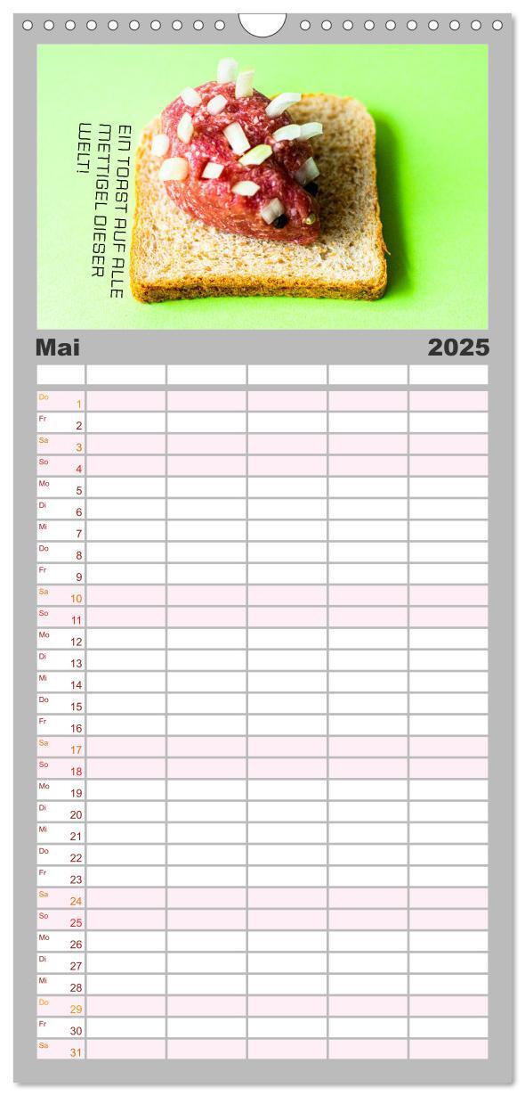 Bild: 9783457103241 | Familienplaner 2025 - Mettkalender - Mettigel Edition mit 5 Spalten...